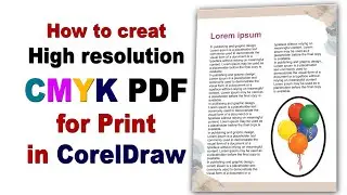 How to create high resolution CMYK pdf with coreldraw file for printing at Printing Press