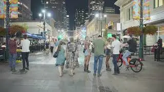 4K Calgary By Night - Stephen Avenue / 8 Ave