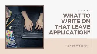 How should I act at work as a Christian?//What should I write on my leave application form