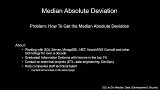 TSQL: How To Get the Median Absolute Deviation