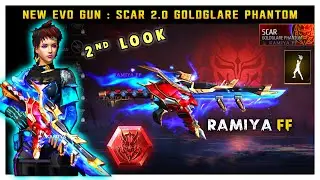 ⚪️ EVO SCAR 2.0 SECOND LOOK 🎭 NEXT EVO GUN SKIN FREEFIRE | EVO SCAR GOLDGLARE PHANTOM | RAMIYA FF