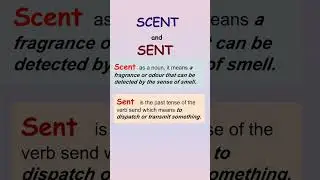 SCENT and SENT - Do You Know the Difference? | Confused Words 