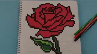 PIXEL ART - TUTO Comment dessiner une rose en pixel