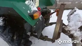 Замер расхода топлива при чистки снега самодельным трактором мини мтз...