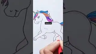 how to colour a unicorn horse 🦄 | #viralshorts #drawing #cartoons