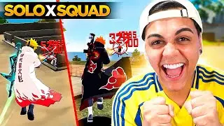 I BOUGHT PAIN AND MINATO AND IMPRESSED EVERYONE IN THESE SOLO VS SQUAD MATCHES!! FREE FIRE MOBILE