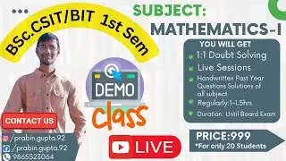 Mathematics-I Online Demo Class  | BSc.CSIT & BIT | 1st Semester | By:@guptatutorial