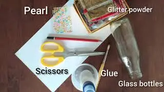 #diy #craft Glass bottle DIY home decor idea. Glitter powder bottle craft.