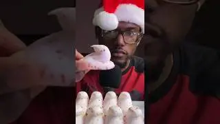 ASMR Trying Peeps Candy Cane Marshmallows 🎄 #asmr #mukbang #asmrsounds