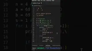 Print Triangle Alphabet Pattern Using Python | Traingle Pattern - 16 | Tech Blooded | #Shorts