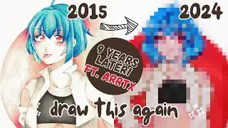 DRAW this AGAIN: 9 YEARS LATER! How much did I improve? 🌸 Arrtx 30A Acrylic Markers Review #arrtx30a
