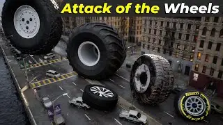 Attack of Wheels in City | Wheels Size Comparison in city