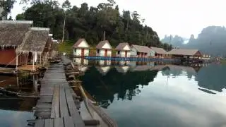 Driving motorcycles from Phuket to Khao Sok and spending night at raft houses