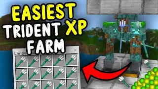 NEW EASIEST TRIDENT XP Farm Minecraft Bedrock 1.21/26.1+!