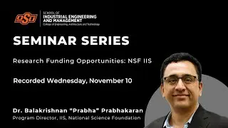 Fall Seminar Series - Dr. Balakrishnan “Prabha” Prabhakaran, NSF