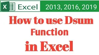 How to use dsum function in excel? Dsum Formula in excel || excel formula and function