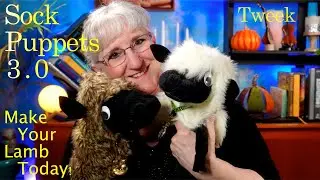 How to MAKE a PUPPET, Lamb, Old Cloth Gloves, Fabric Hat, Felt, DIY