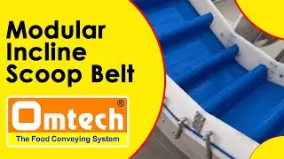 Modular Incline Scoop Belt, Modular Belt Conveyor, Omtech Modular Conveyor #omtechfoodengg
