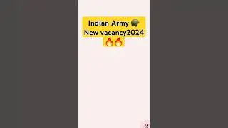 Indian Army 🪖 New vacancy 🔥 2024 #indianarmy #crpfhcm #armylover #newvacancy #armylife