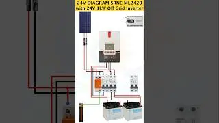 24V Diagram SRNE ML2420 w/ 1kW Off Grid Inverter 