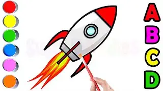 Learn Alphabet a to z with Words - Coloring and Drawing for Kids and Toddlers  #rocket #drawing