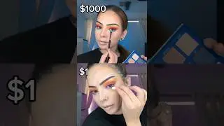$1 vs $1,000 makeup! 🤠 #makeup