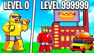 LEVEL 0 to LEVEL 99999 in Roblox HOT DOG SIMULATOR