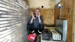 Загрузка липовой доски в самодельную сушилку.