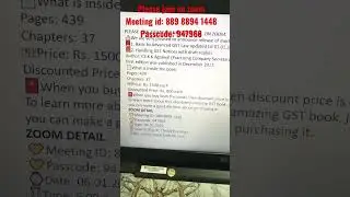Join on zoom to know about the gst book. Basic to advance gst law and handling gst notices