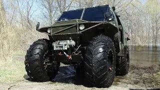 All-terrain vehicle with low-pressure tires. Homemade