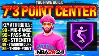 This 7’3 POINT CENTER has CRACKED NBA 2K24… DEMIGOD 7'3 ISO BUILD!