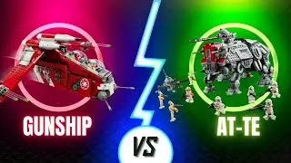 Lego Coruscant Guard Gunship VS AT-TE Walker