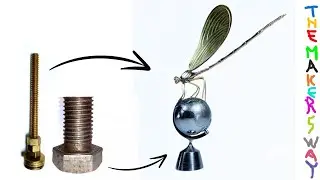 nut &bolt turn into a beautiful sculpture  ''the heirs of the earth''  (brass & iron sculpture)