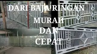 cara membuat pintu pagar dorong dari baja ringan