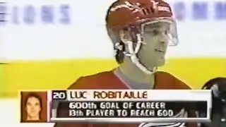 Luc Robitaille scores NHL career goal number 600 | November 9, 2001 | Red Wings @ Mighty Ducks