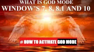 what is GODMODE|godmode for windows 7,8,8.1 and 10 tutorial|how to activate|tech tips.