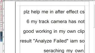 Analyze failed in my after effect cs 6 in condition of track camera plz help me...