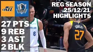 Kristaps Porzingis vs. Jazz: 27 pts, 3 ast, 2 blk HIGHLIGHTS 2021/22 Reg Season [25.12.21.]