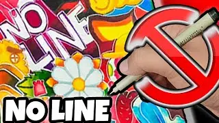 NO LINE ART CHALLENGE | I tried to draw without lines