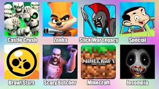 Minecraft Brawl Stars Stick War Legacy Zooba Scary Butcher 3D Castle Crush МАЙНКРАФТ БРАВЛ СТАРС