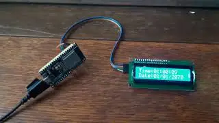 ESP32 wroom 32 NTP internet wifi time on i2c 2x16 LCD ESP32 dev kit internet clock