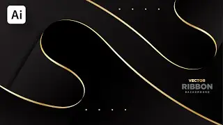Golden Ribbon Background / Luxury Background / Stock Vectors / Adobe Illustrator Tutorial