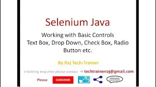 Selenium Java working with basic web controls |TextBox,Button,Radio Button,Check Box,Dropdown Select