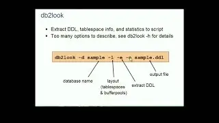 IBM DB2 db2look Extract table, view, and database layout