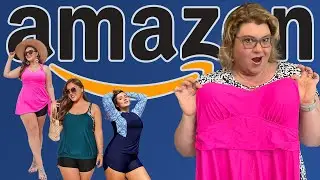 AMAZON plus-size MODEST SWIMSUIT looks on a BUDGET |  Ft. Hanna Nikole