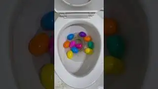 Experiment: Flushing SURPRISE EGGS in Toilet #shorts