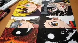 Drawing NARUTO, MELIODAS, GON and ASTA With Their Rage Forms
