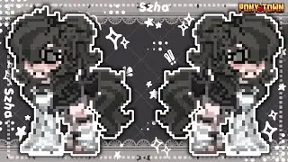 ✮⋆ Pony Town⋆˙ ∘₊✧Soft Goth Girl Outfit✧₊∘ •°Skin Ideas°• ⋆˙ by szha ⋆˙
