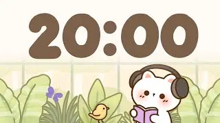 20 Minute Timer for classroom 🐱 Chill & Study Focus Music