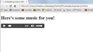 HTML Tutorial - Embedding Audio in Web Pages